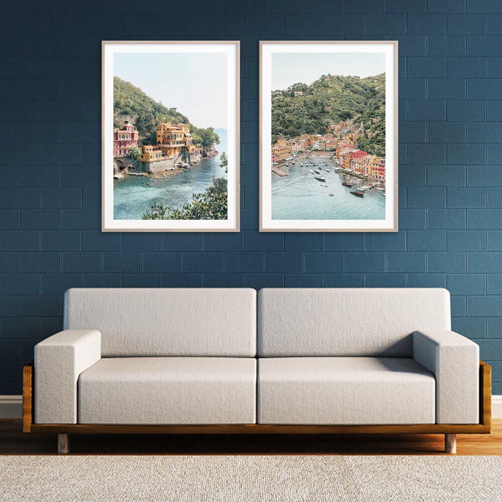 100cmx150cm Italy Coast 2 Sets Wood Frame Canvas Wall Art Price