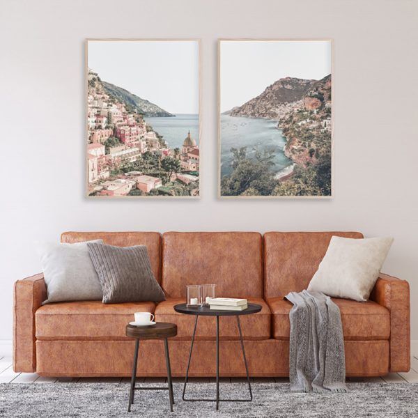 100cmx150cm Italy Positano 2 Sets Wood Frame Canvas Wall Art Price