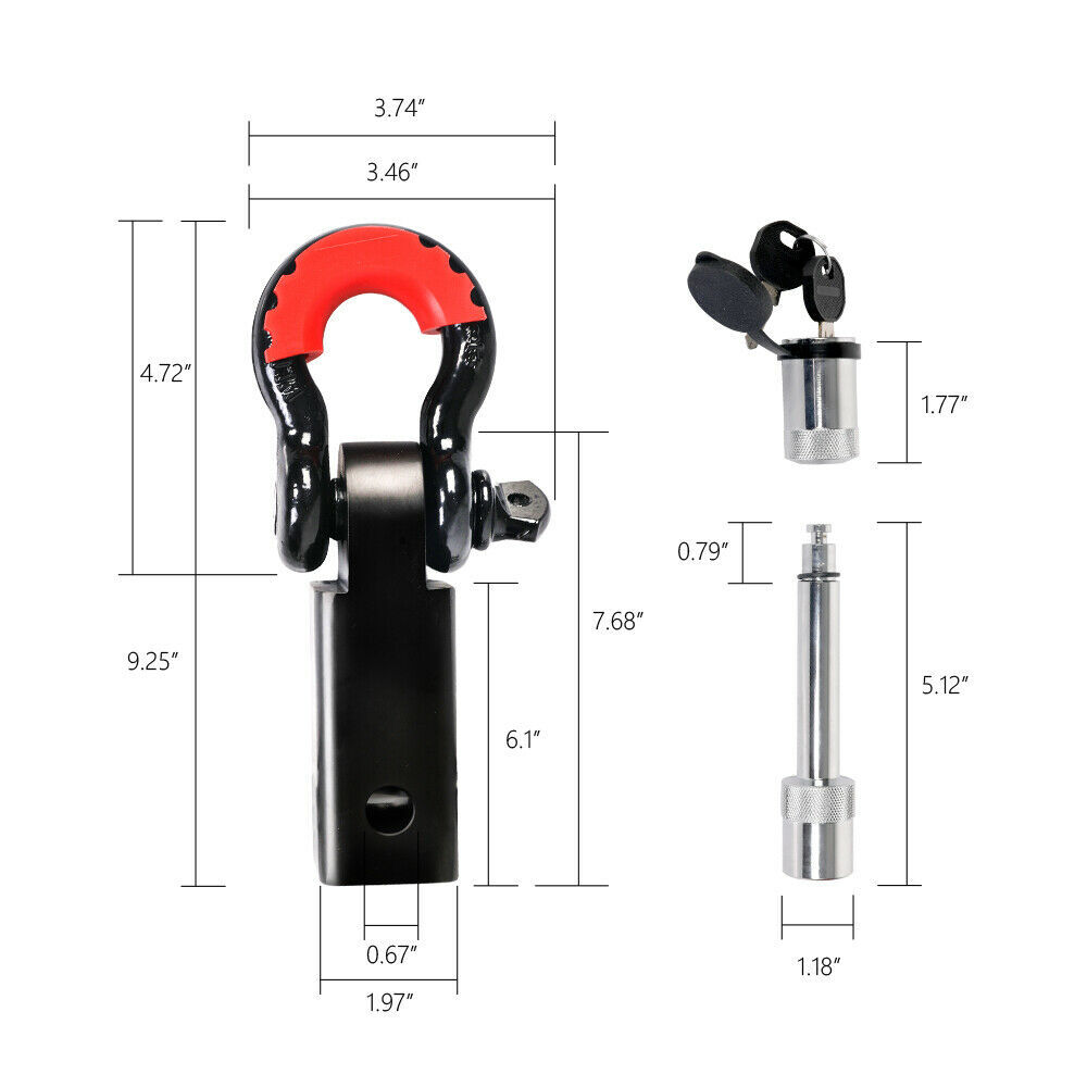 X-BULL Hitch Receiver 5T Recovery Receiver with Bow Shackle Tow Bar Off Road 4WD Price