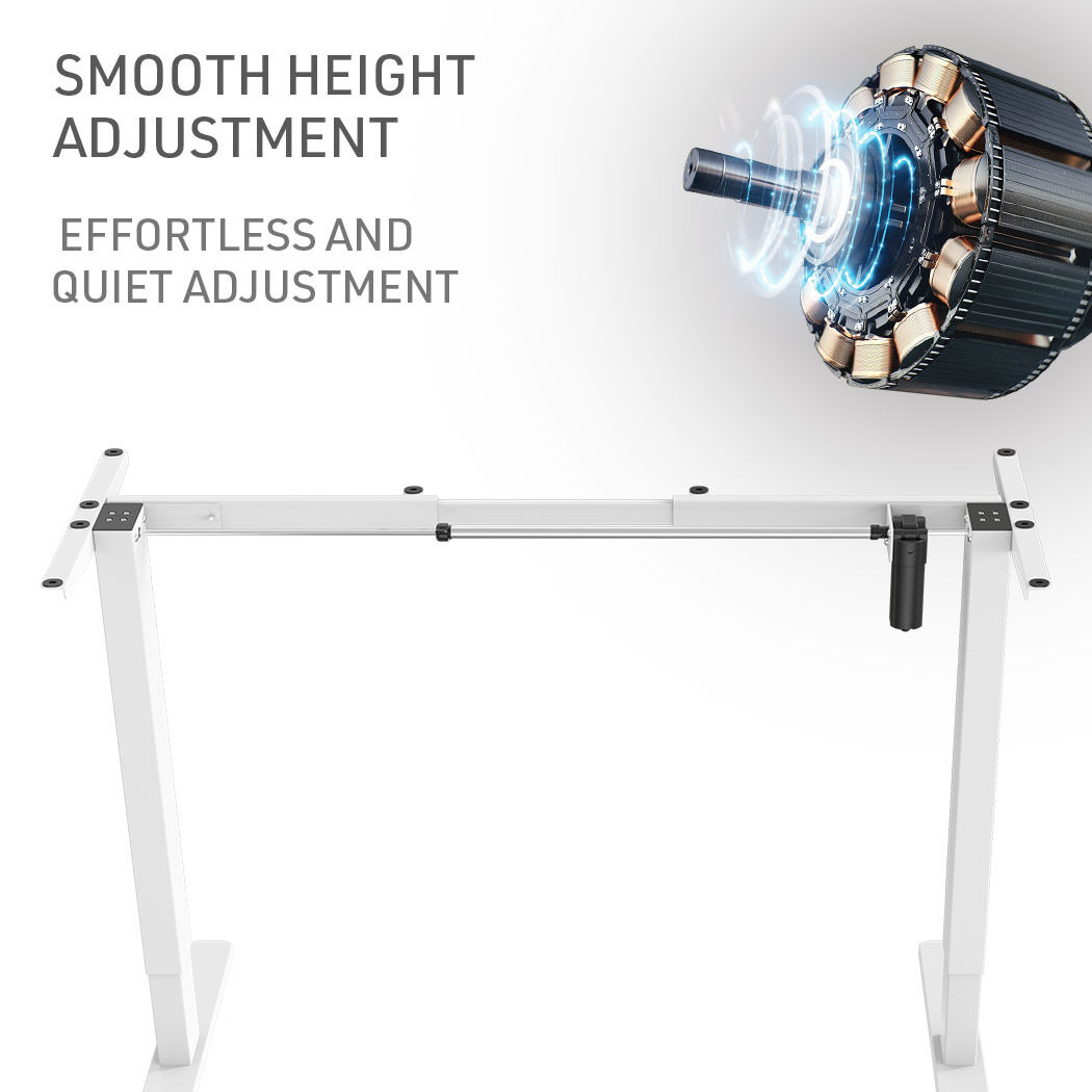 Sit To Stand Up Standing Desk, 120x60cm, 72-118cm Electric Height Adjustable, 70kg Rated, White/White Frame Price