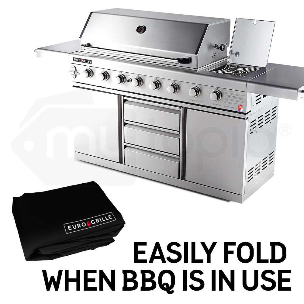 EuroGrille Cover for 8 Burner Double Hood BBQ, Black Price