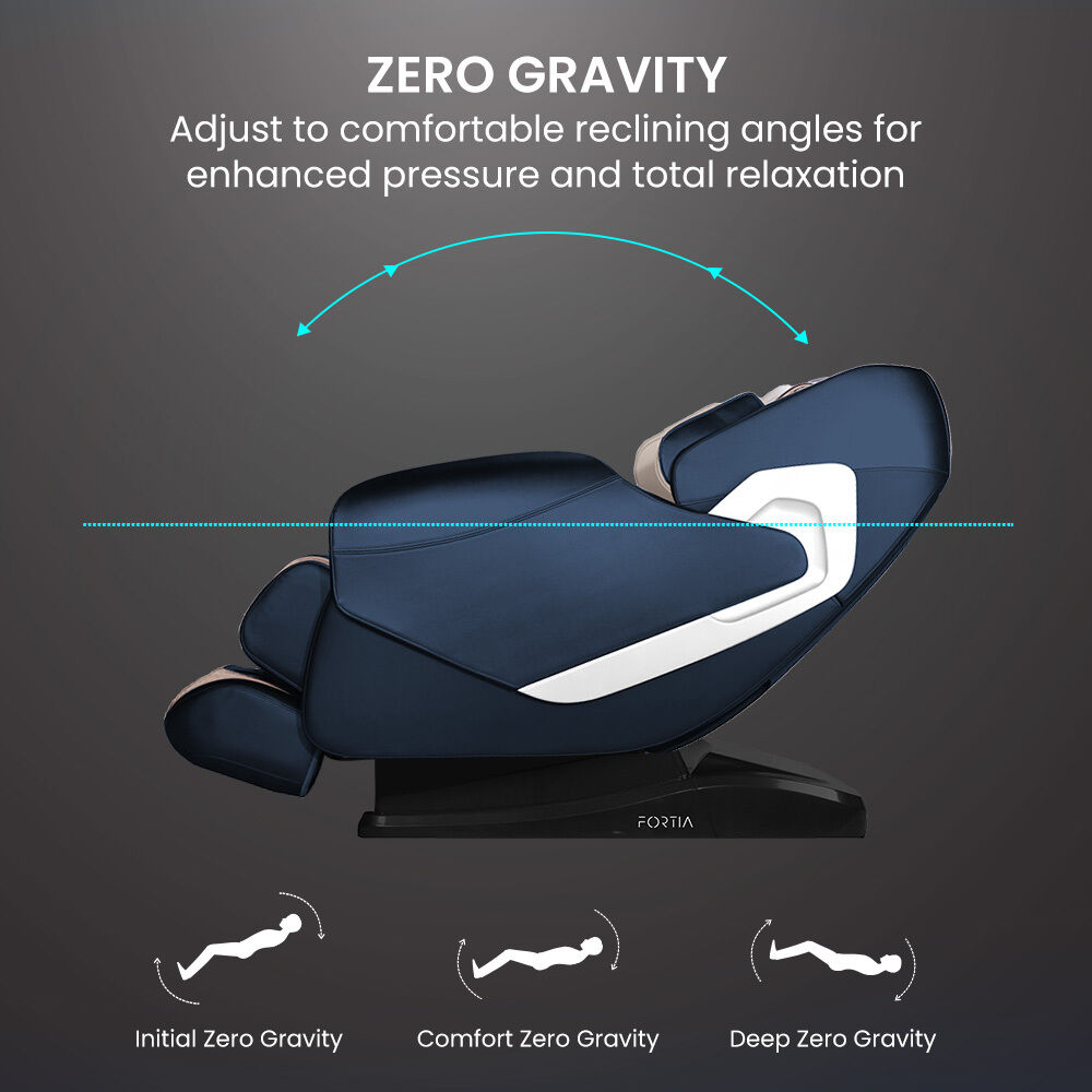 FORTIA Cloud 9 MkII Electric Massage Chair Full Body Zero Gravity with Heat and Bluetooth Navy Blue/Cream Price