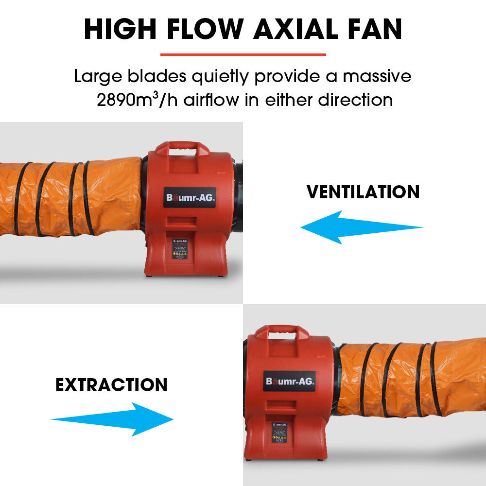 Baumr-AG 300mm (12 inch) Portable Air Blower Mover Axial Ventilation Extraction Fan Price