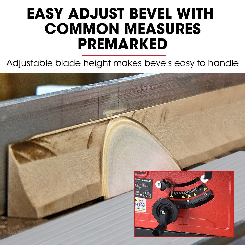 Baumr-AG 2000W 254mm Corded Table Saw with Stand, Extendable, Laser Guide Price