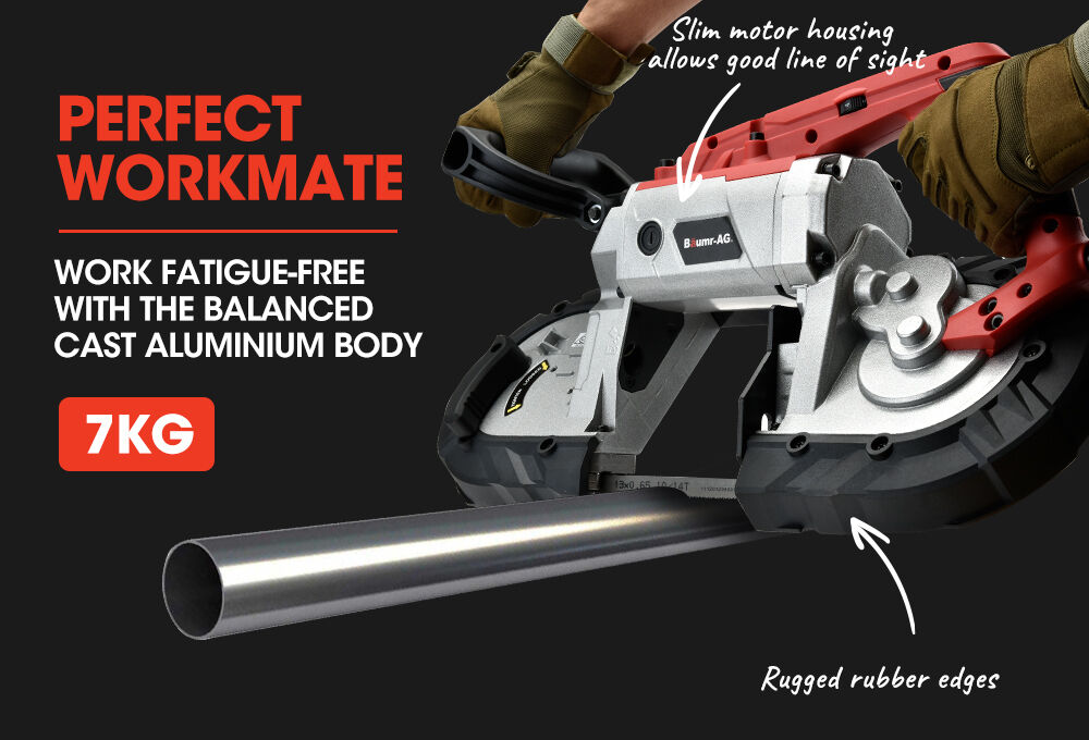 BAUMR-AG Portable Band Saw Cold Cut Metal Cut Off Bandsaw Steel Hand Drop Slicer Cutter Chop Price