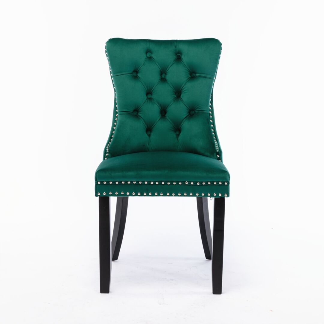 6x Velvet Dining Chairs- Green Price