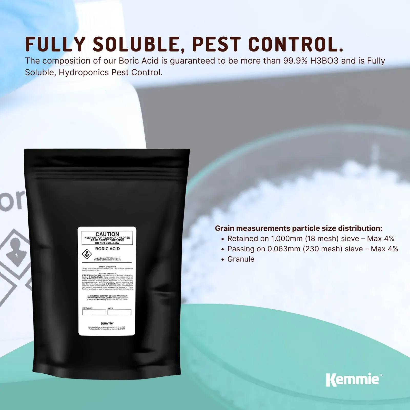 100g Boric Acid Powder High Purity Fully Soluble Granule Pest Ant Cockroaches Price