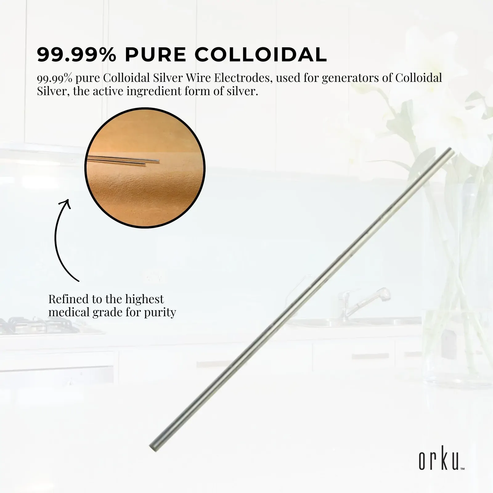 2x 7" Silver Rods 18 Gauge 99.99% High Purity Fine Soft Wire Colloidal Electrode Price