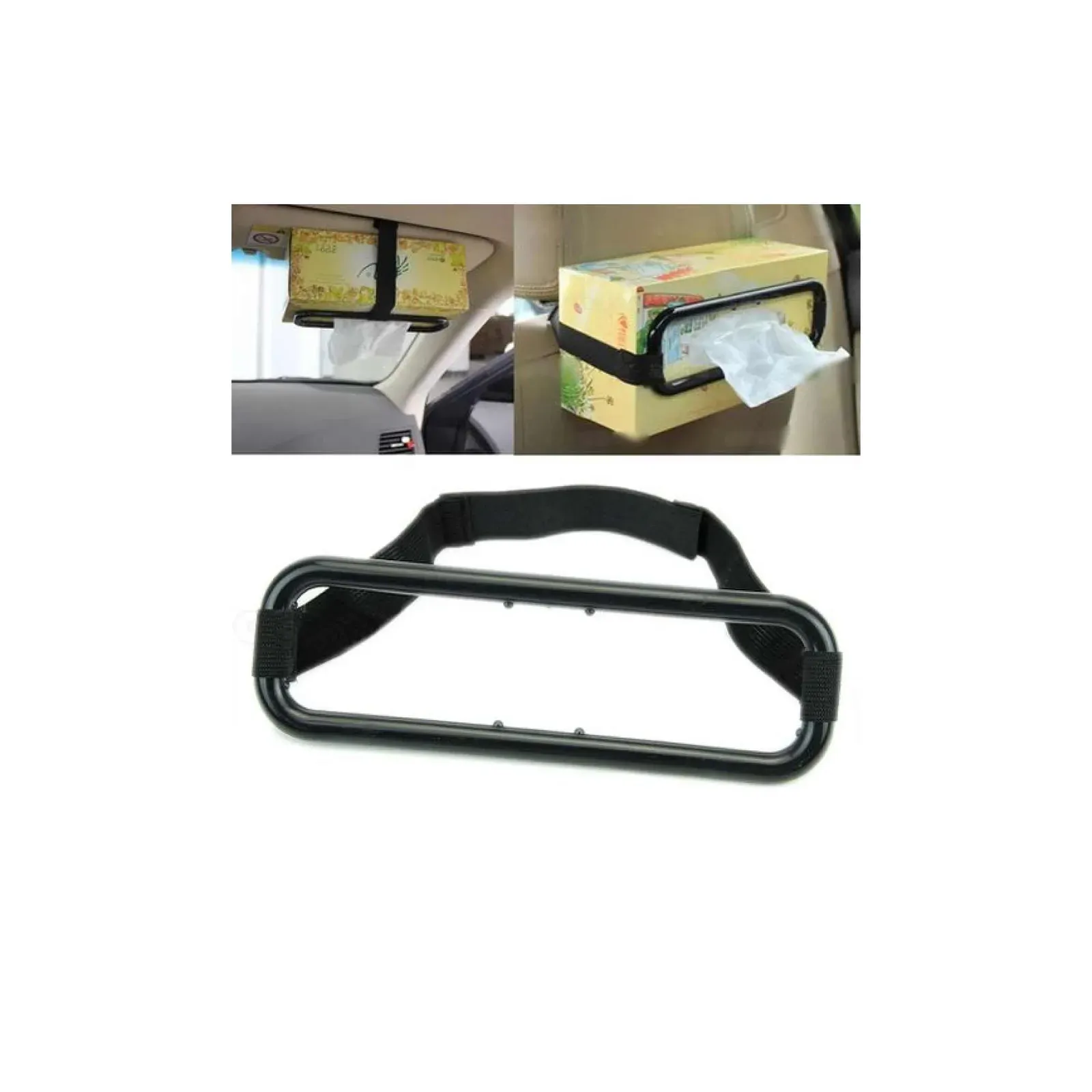 2x Car Tissue Box Holder - Plastic and Elastic Napkin Hanging Organiser Device Price