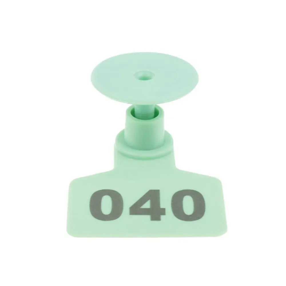 1-100 Cattle Number Ear Tag 6x7cm Set - Medium Green Sheep Livestock Label Price