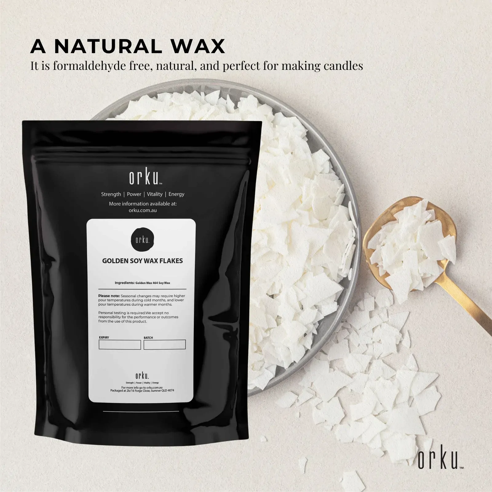 1Kg Golden 464 Soy Wax Flakes - 100% Pure Natural DIY Candle Melts Chips Price