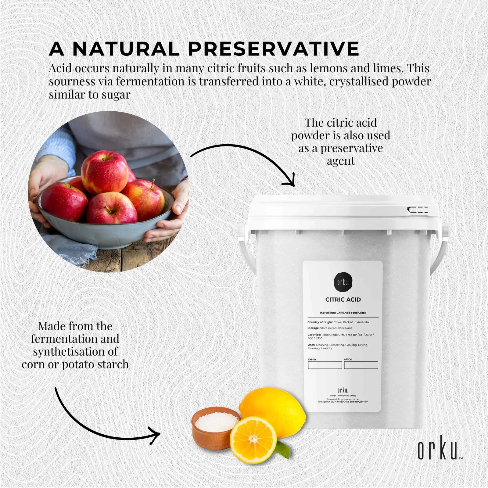 1.2Kg Citric Acid Powder Tub - Food Grade Anhydrous GMO Preservative Free c6h807 Price