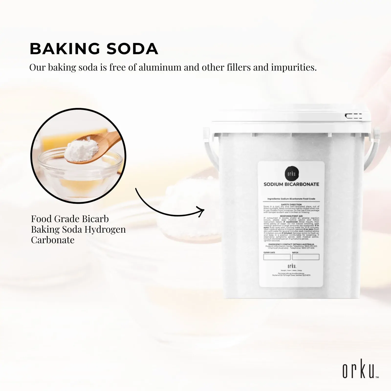 1.3Kg Sodium Bicarbonate Tub - Food Grade Bicarb Baking Soda Hydrogen Carbonate Price