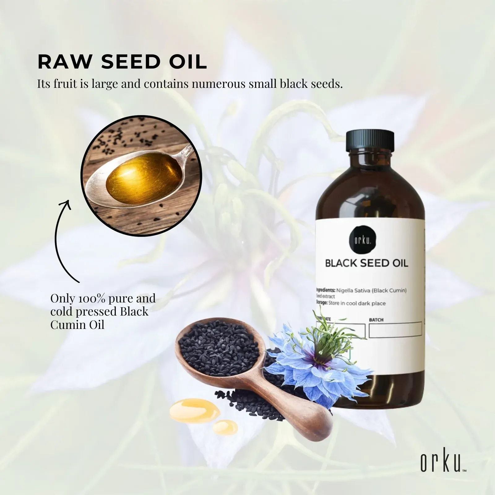 100ml Pure Black Seed Oil - 100% Ethiopian Nigella Sativa Cumin Cold Pressed Price