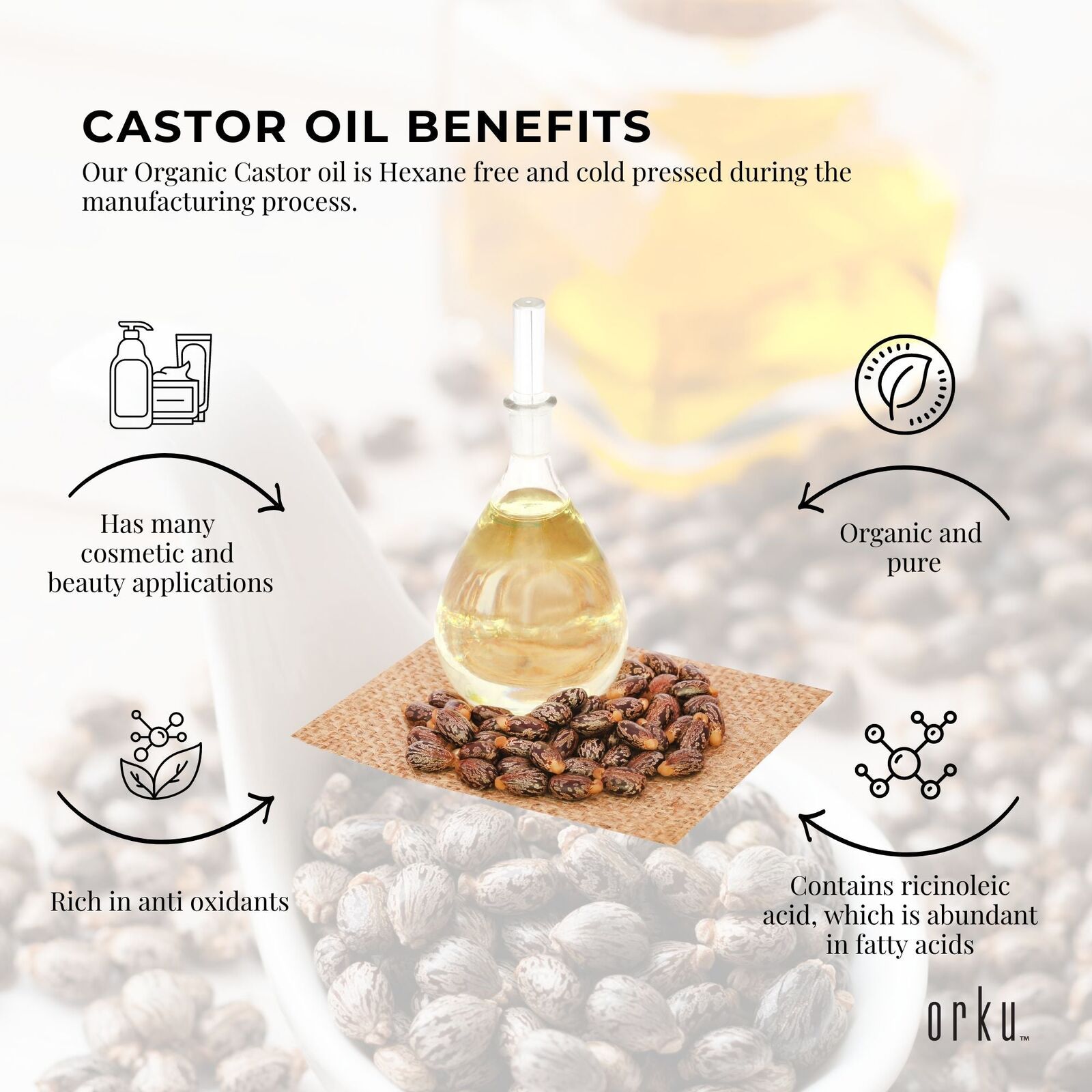 1.5L Organic Castor Oil - Hexane Free Cold Pressed Anti Oxidant Skin Hair Care Price