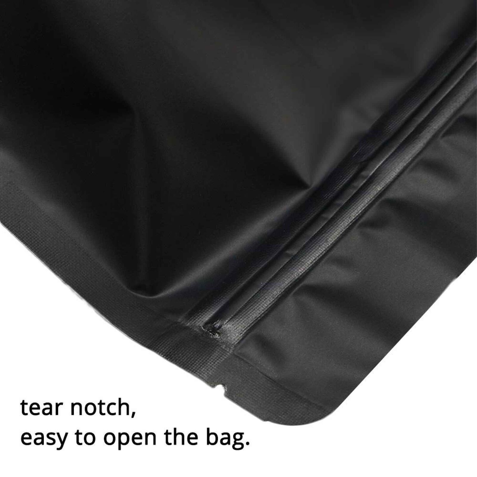 100 Resealable Stand Up Bags 21x17cm - Black Food Packaging Zip Pouch Price