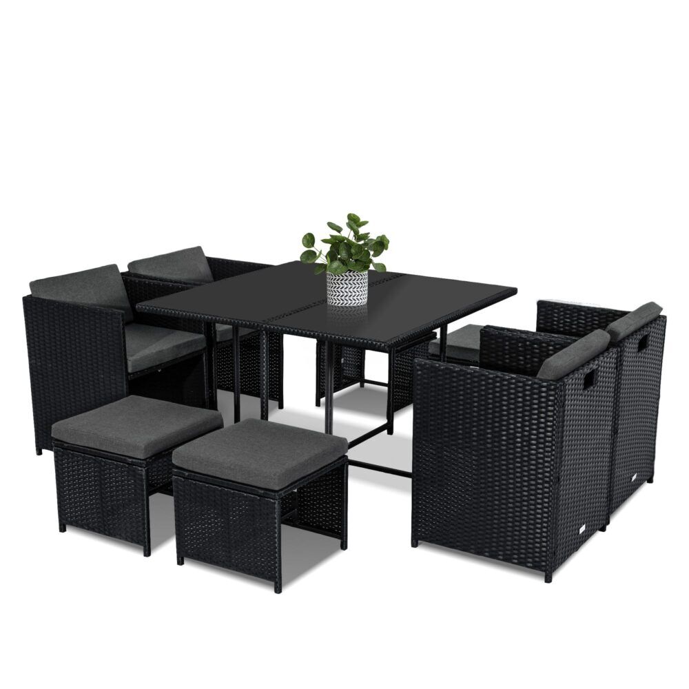 Horrocks 8 Seater Outdoor Dining Set-Black Price