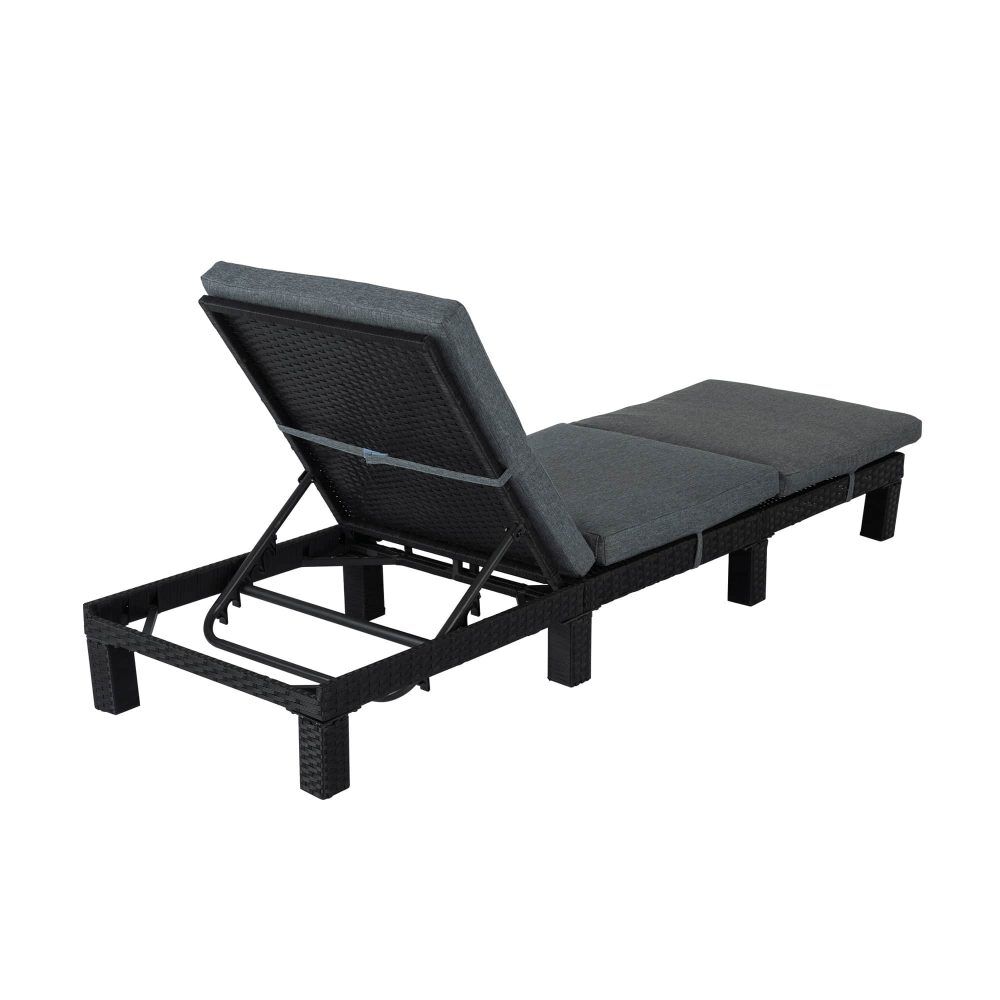 Black Rattan Sunlounge Set with Joining Coffee Table Price