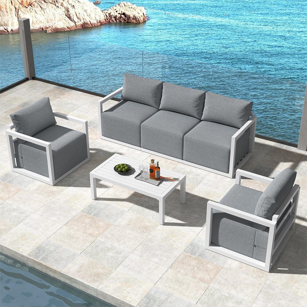 Alfresco 5-Seater Deep-Seated Patio Set Äì White Price