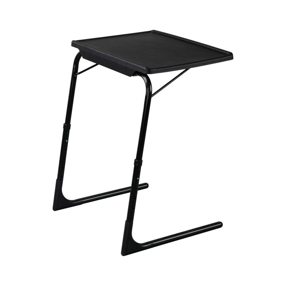Foldable Table Adjustable Tray Laptop Desk with Removable Cup Holder-Black Price
