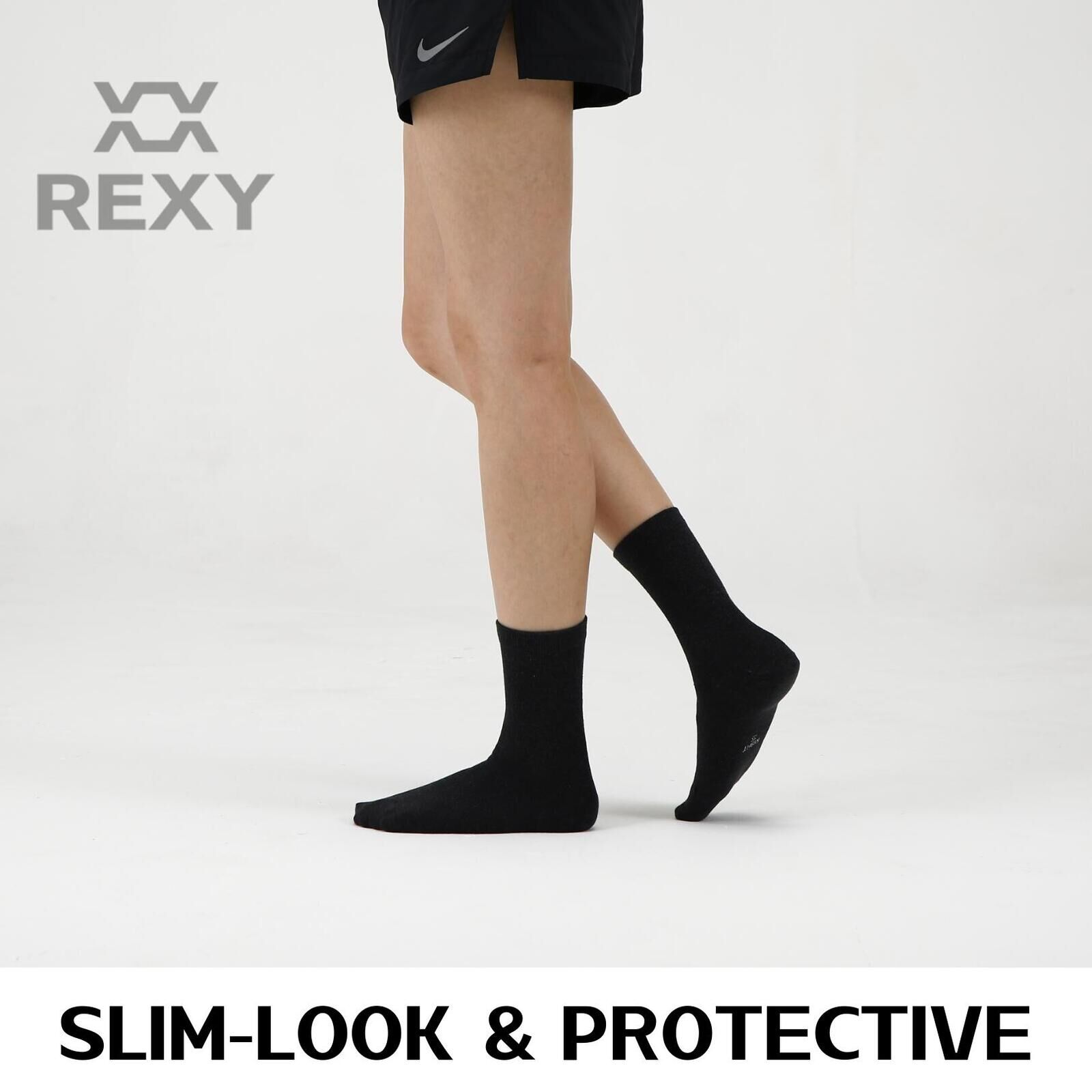 10X Rexy 3D Seamless Crew Socks Medium Slim Breathable BLACK Price