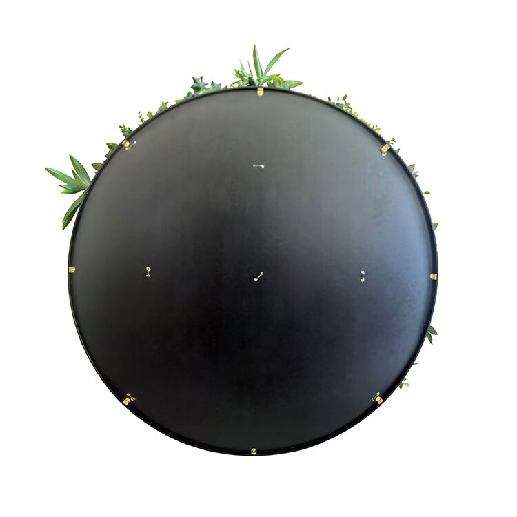 Artificial Green Wall Plant Panel Disc Garden Flower Art 100cm Grassy UV Resistant-Fireworks Black Frame Price