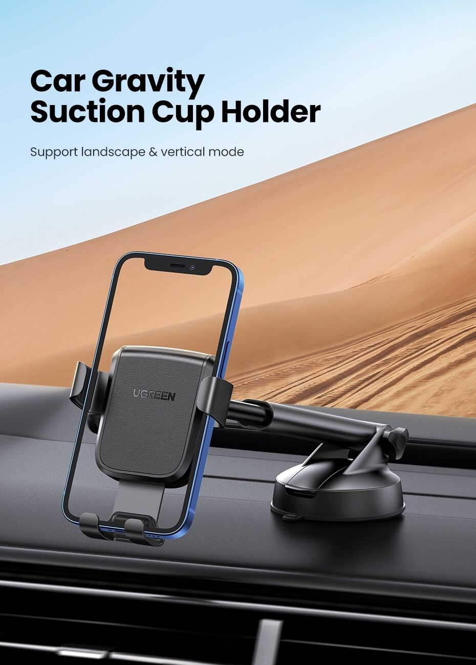 UGREEN 60990 Gravity Phone Holder with Suction Cup (Black) Price