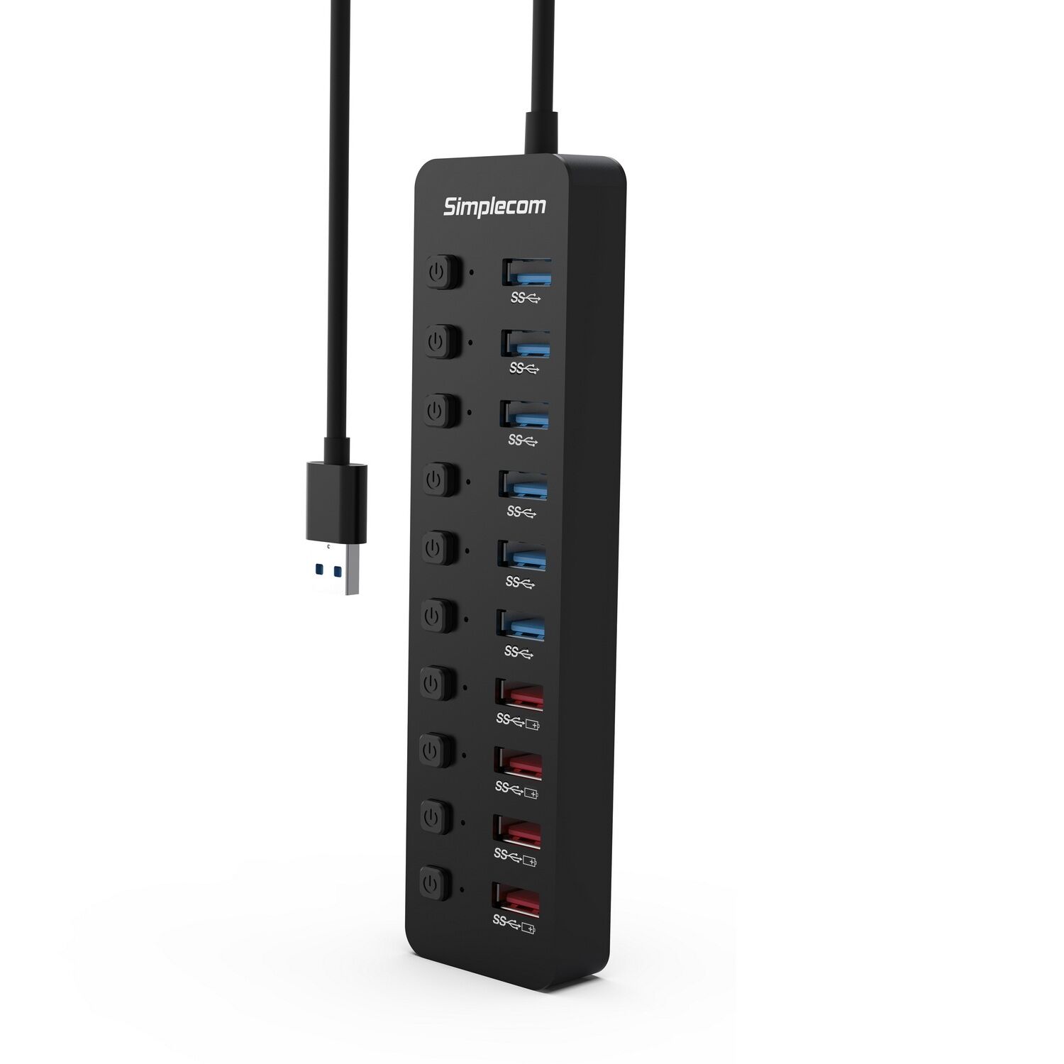 Simplecom CHU810 48W 10-Port USB 3.0 Hub and Charger with Individual Switches 12V/4A Power Adapter BC1.2 Fast Charging Price