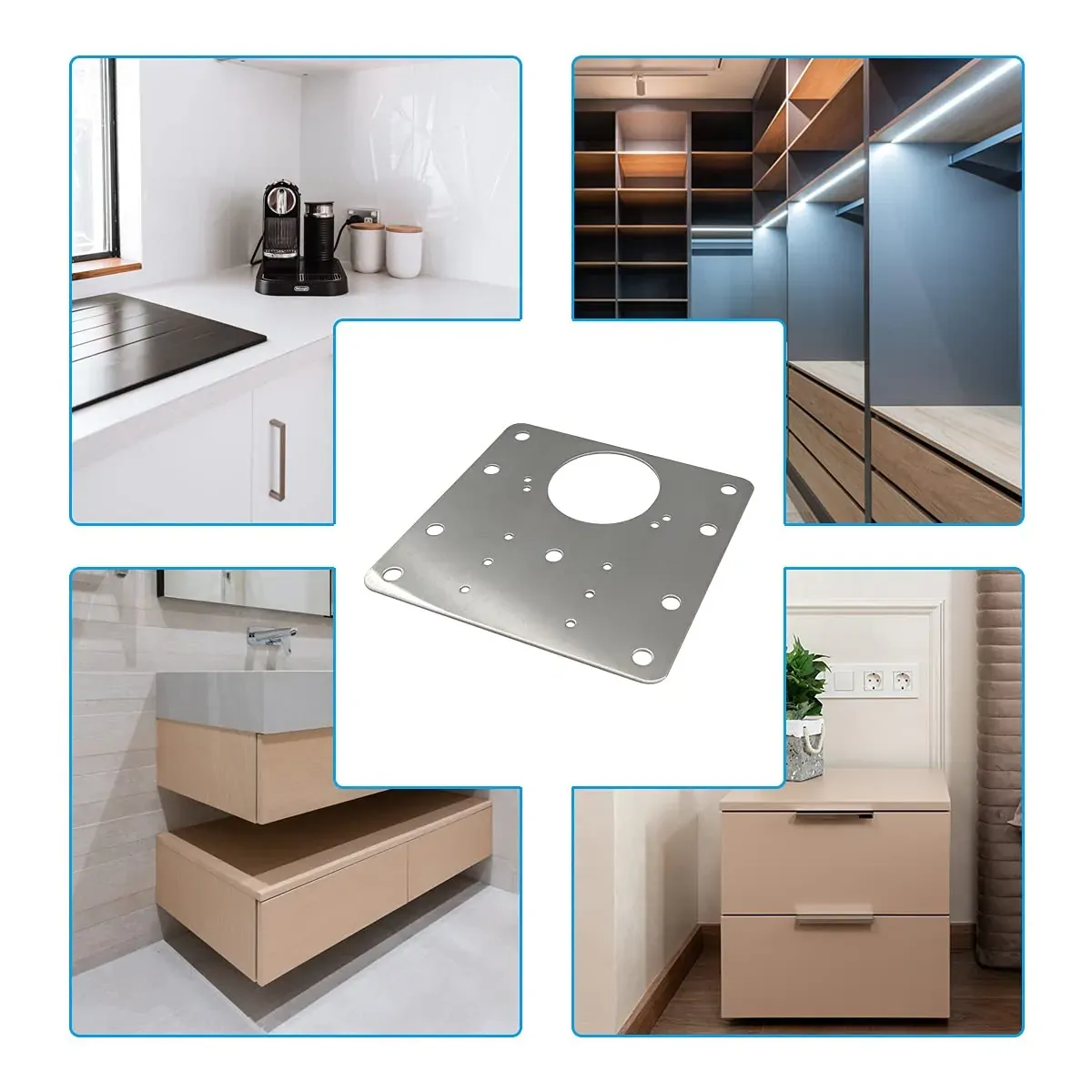1 Pcs Kitchen Cupboard Door Cabinet Hinges Repair Plate Brackets Kit Fixing Screws Price