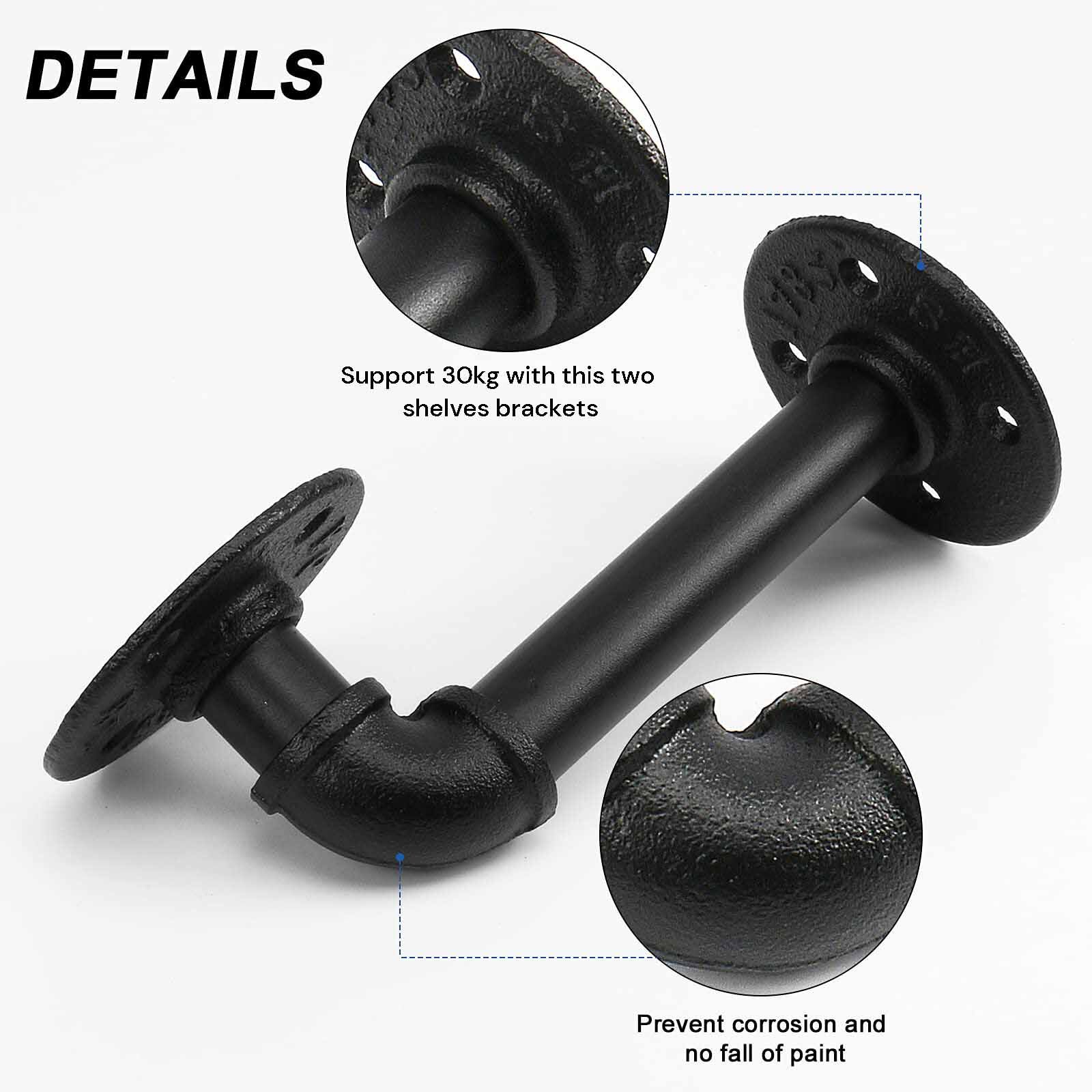 4PCS Pipe Floating Shelf Bracket Industrial Pipe Shelf Bracket Mounting Bracket Storage Racks Decor Price