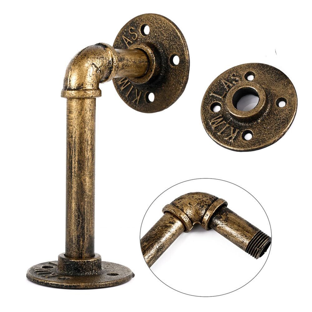 4PCS Pipe Floating Shelf Bracket Industrial Pipe Shelf Bracket Mounting Bracket Storage Racks Decor Bronze Price