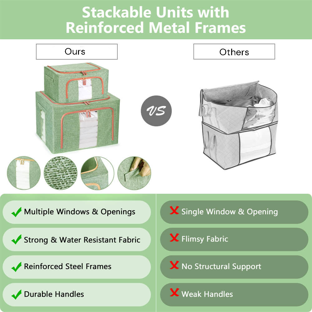 24L Cloth Storage Box Closet Organizer Storage Bags Clothes Storage Bags Wardrobe Organizer Idea GREEN Price