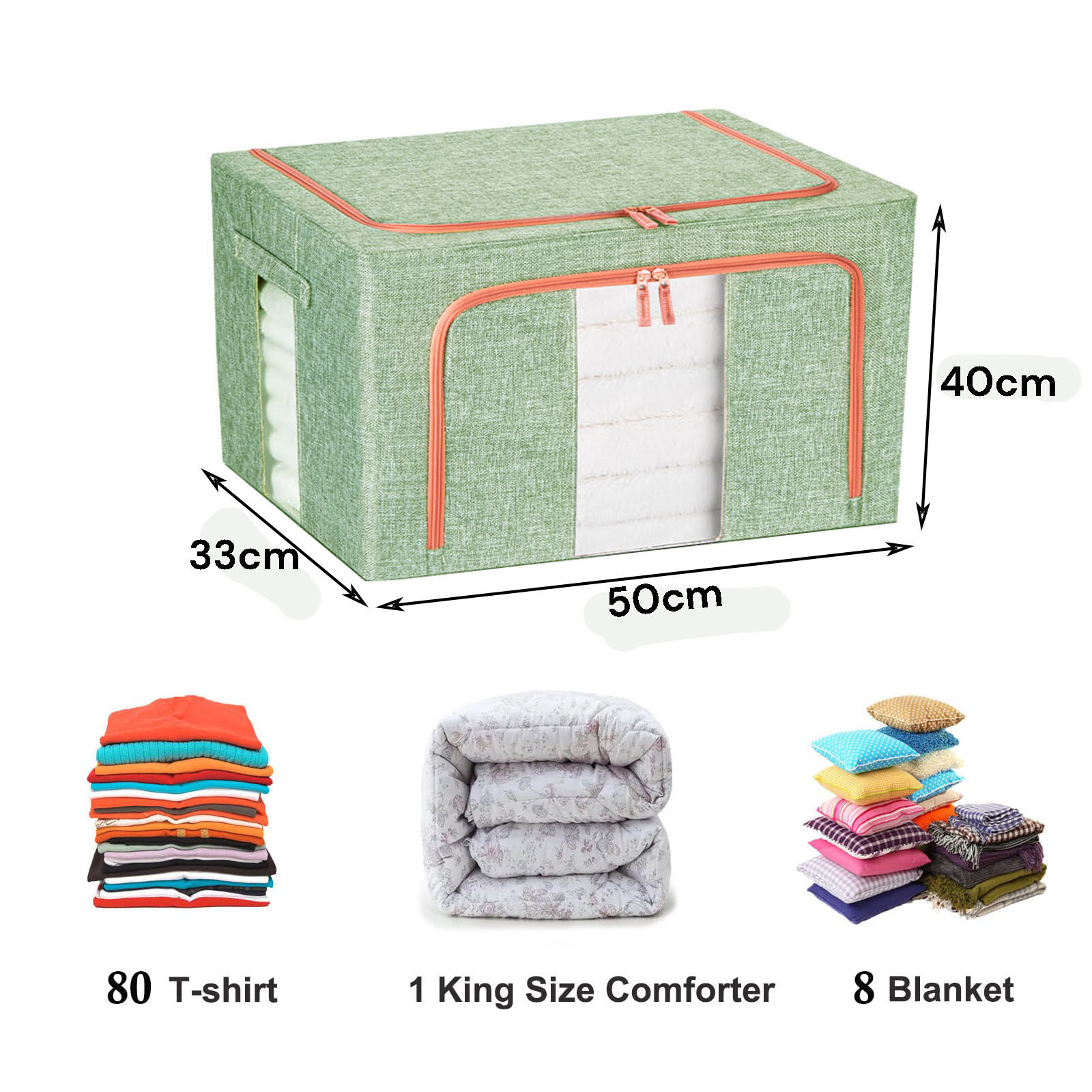 66L Cloth Storage Box Closet Organizer Storage Bags Clothes Storage Bags Wardrobe Organizer Idea GREEN Price