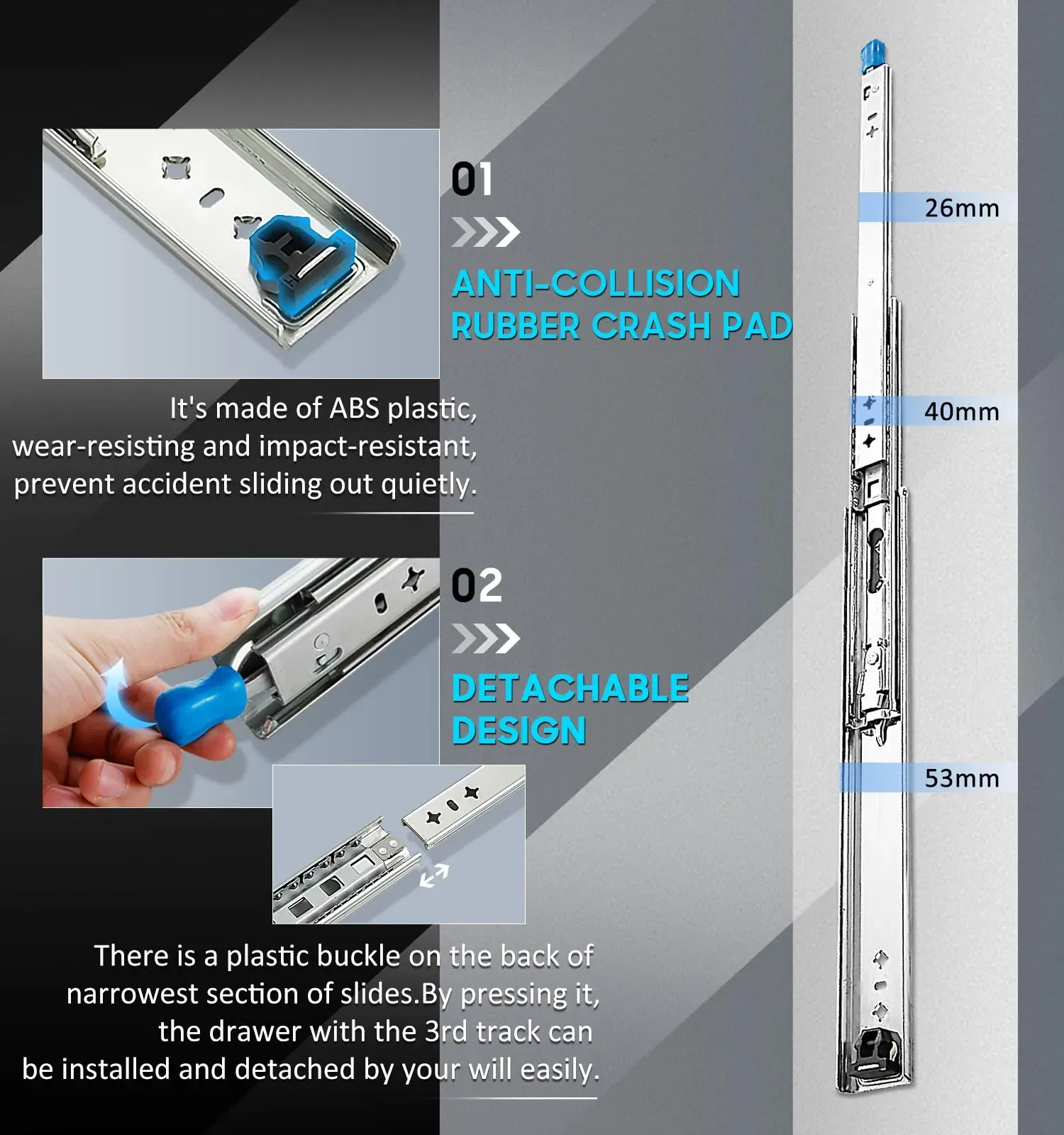 40in Pair 1000 - 2000mm 150KG Capacity Heavy Duty Trailer Drawer Slides Rails Runners Locking Price