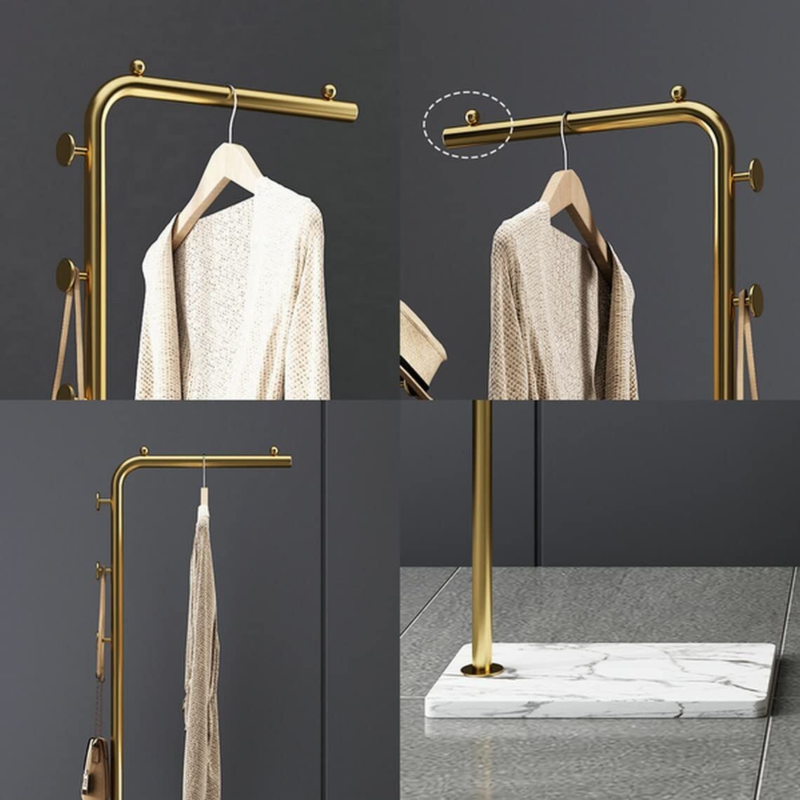 Metal Coat Rack Marble Base Hooks Clothes Coats Bag Tree Hat Display Hanger Stand Organiser Price