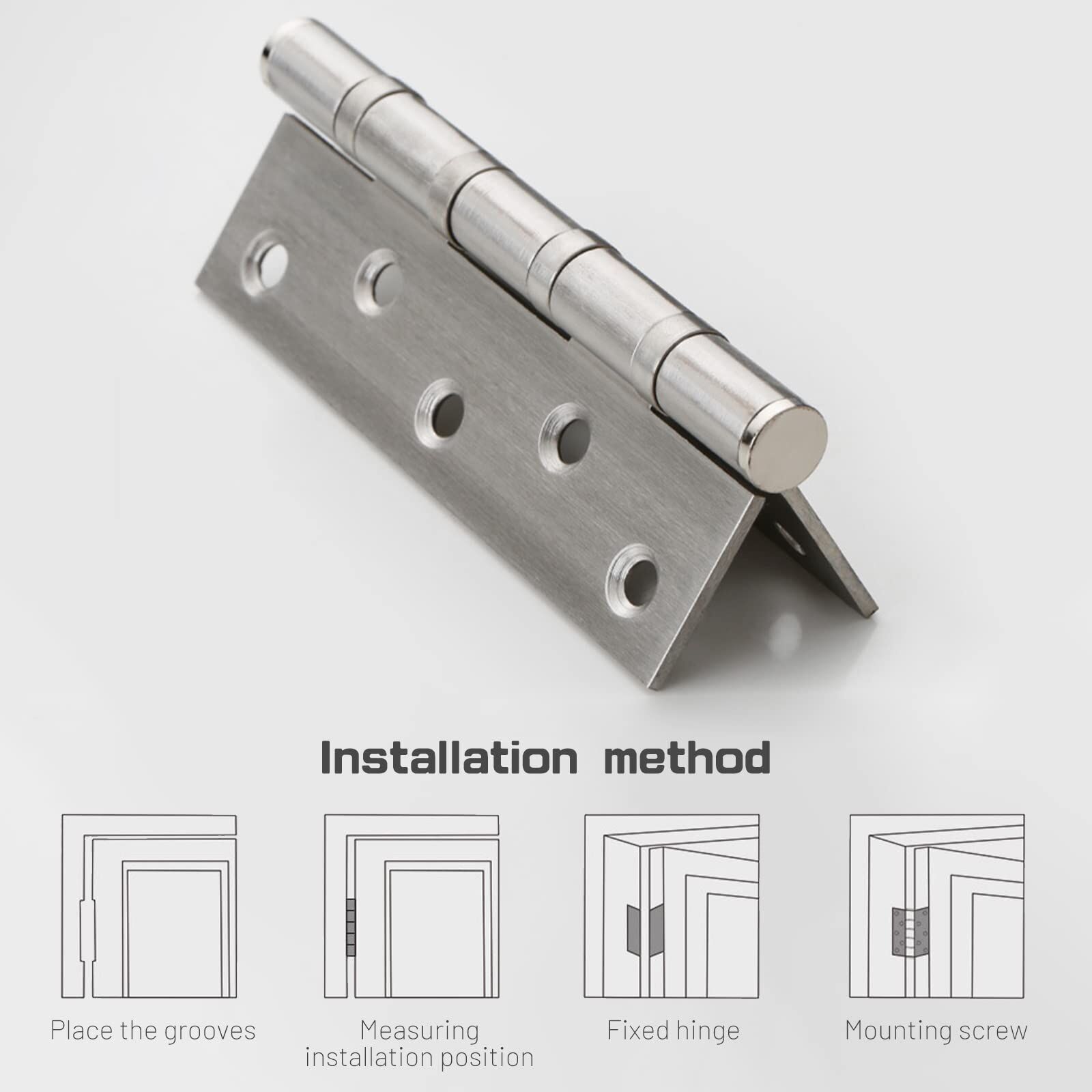 304 Flat Pin Hinge Spring 2Pack 100mm Folding Butt Door Cabinet Hinges Folding Furniture Hardware Price