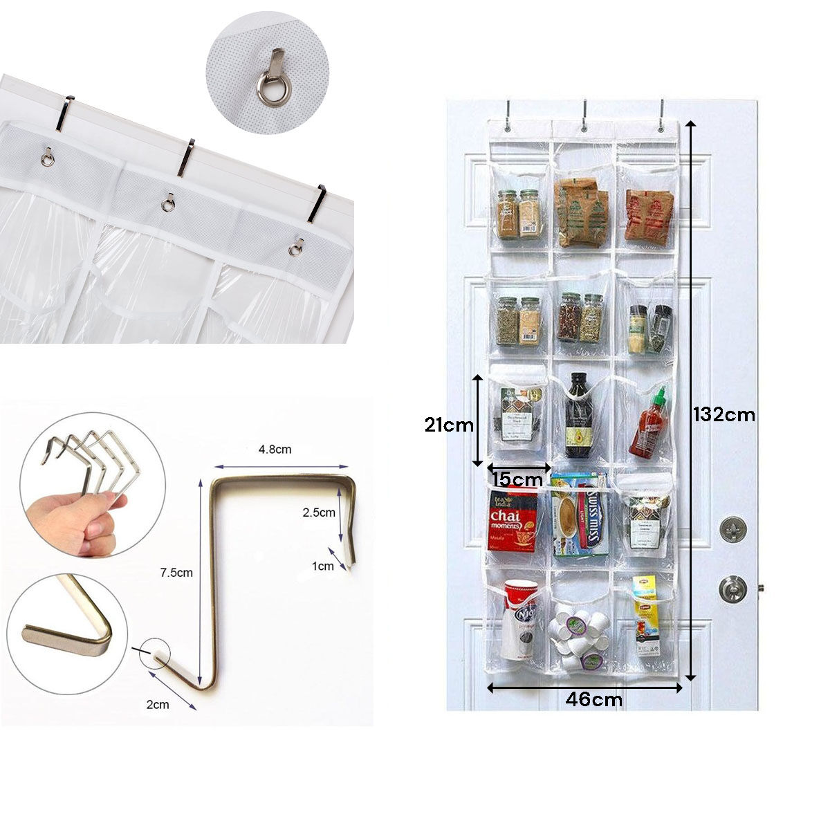 15 Pockets Over The Door Rack Hanging Kitchen Organizer Pantry Organizer Shoe Storage Price