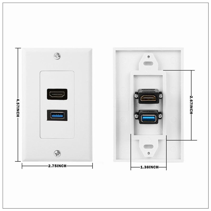 HDMI USB 3.0 Audio Stereo Pass Through Component Composite Wall Plate Panel Price