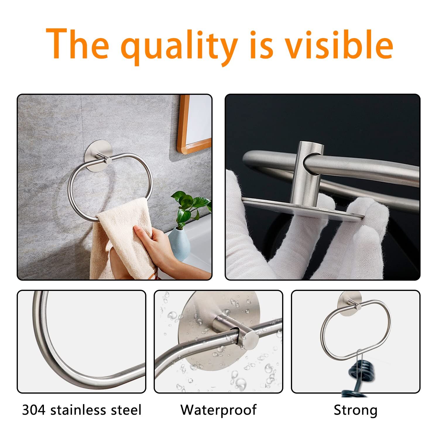 Bathroom Towel Ring Bathroom Towel Rack Adhesive Hand Towels Holder Towel Hanger Silver Price
