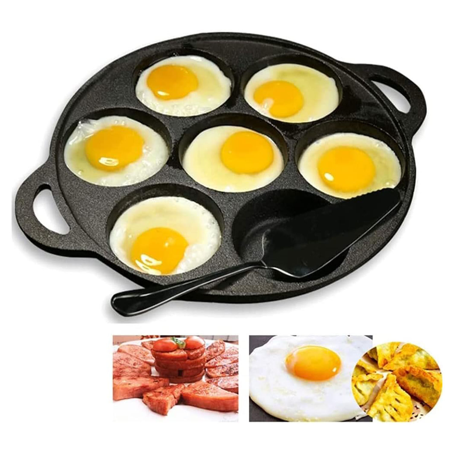 7 Cup Cast Iron Egg Frying Pan Divided Egg Skillet Pan Fried Egg Pan Cooker Pancake Egg Fryer Price