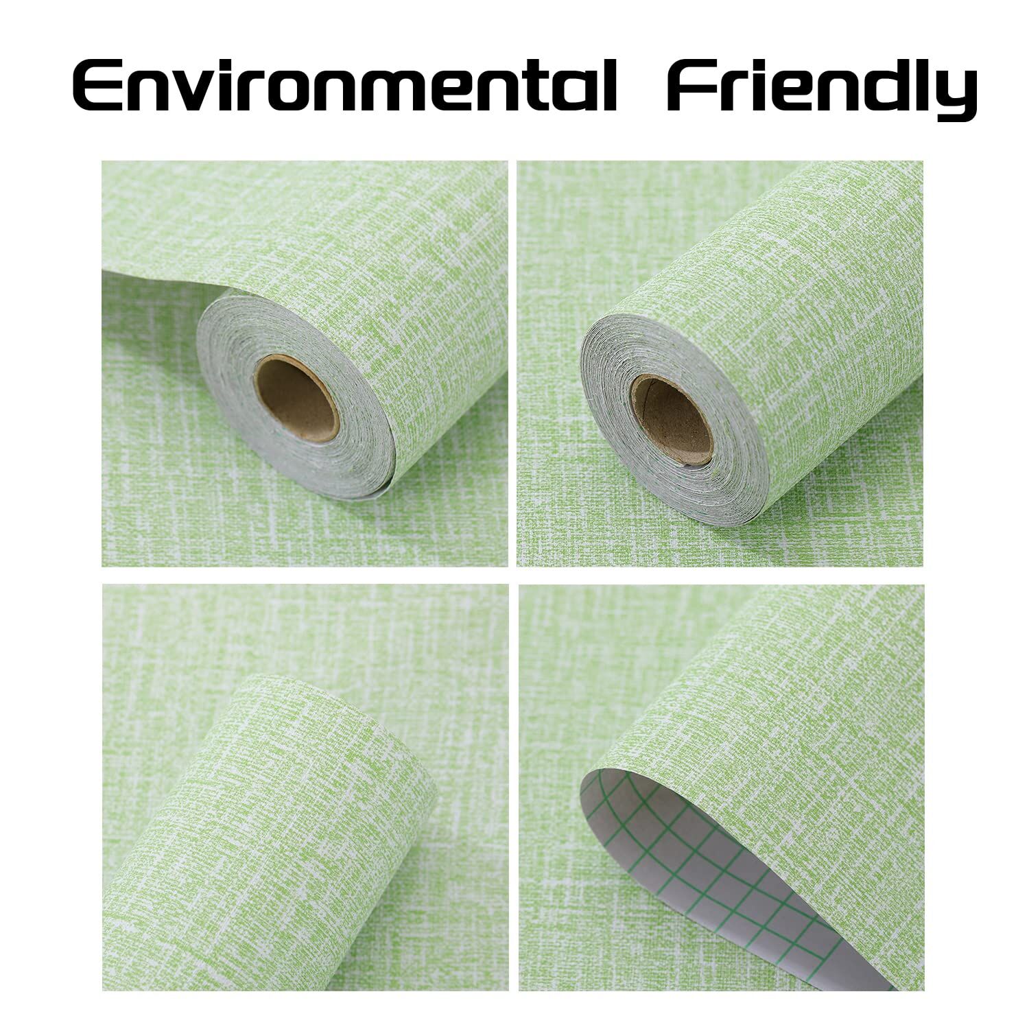61cm x 10m Green Wallpaper Decor Faux Grasscloth Paper Wall Paper Self Adhesive Removable Price