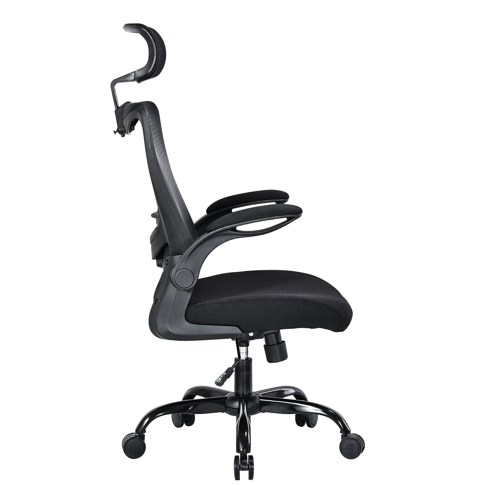 MONA Ergonomic High Back Flipped Armrest Task Chair In Black Price