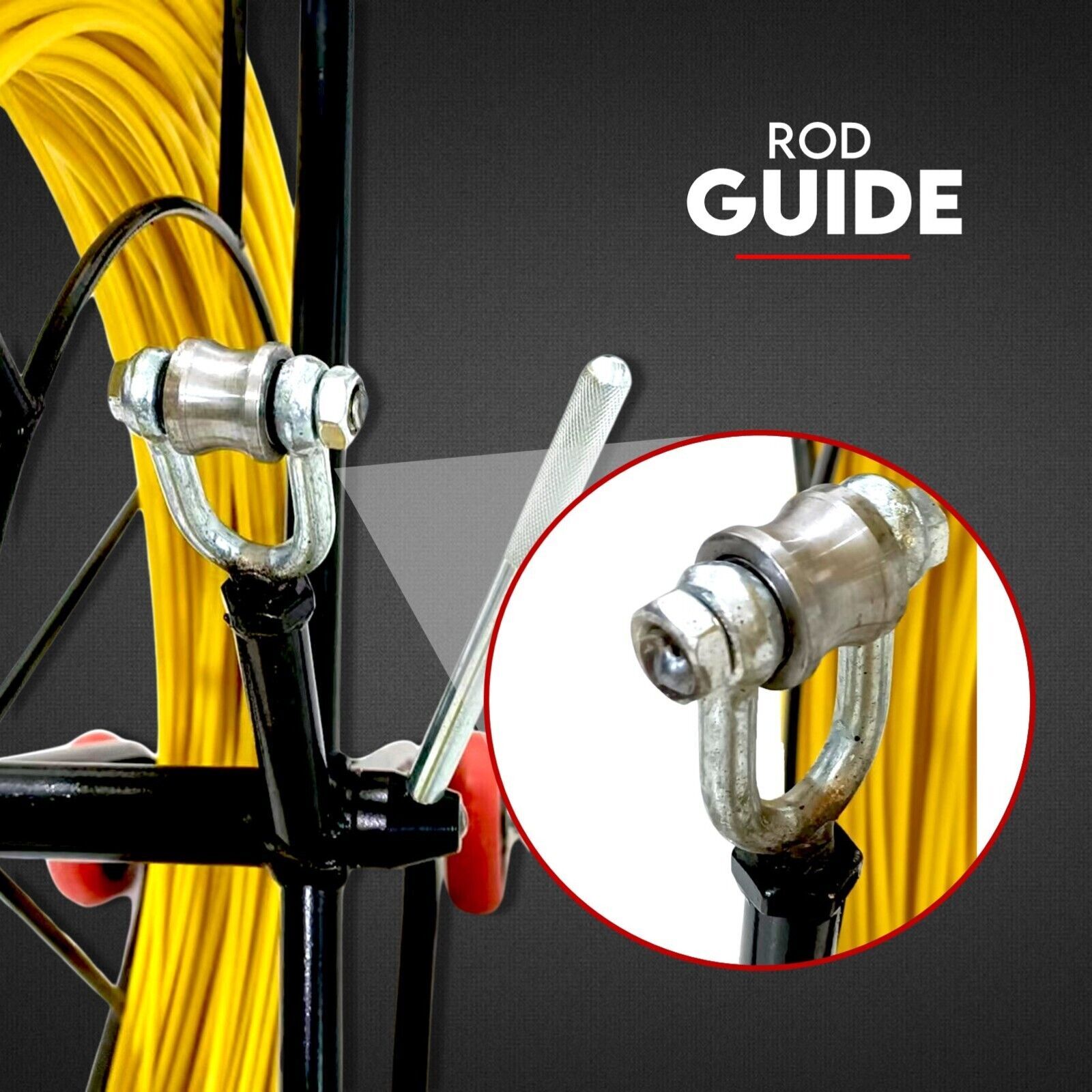 4.5mm X 85M Fiberglass Cable Snake Rodder Fish Tape Puller NBN Solid Steel Rod Price