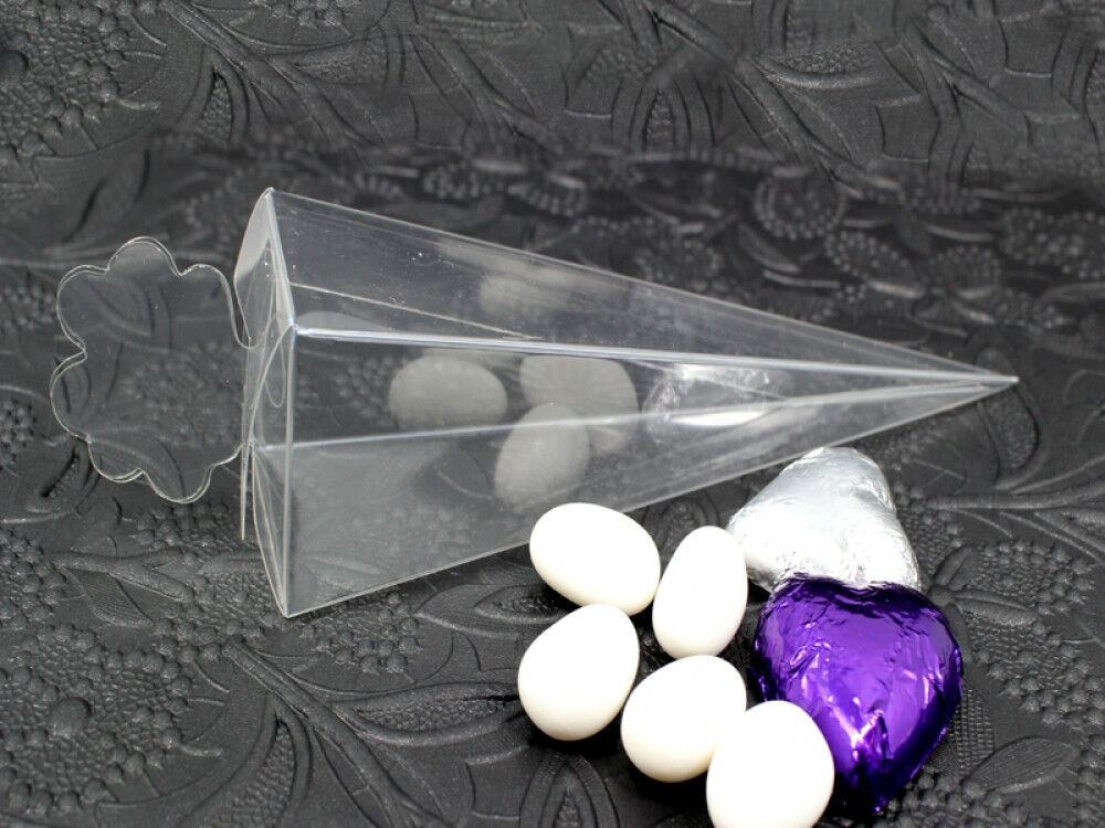 50 Pack of Clear Pyramid Triangle Shaped Small Clear Gift Box - Bomboniere Jewelry Gift Party Favor Model Candy Chocolate Soap Box Price