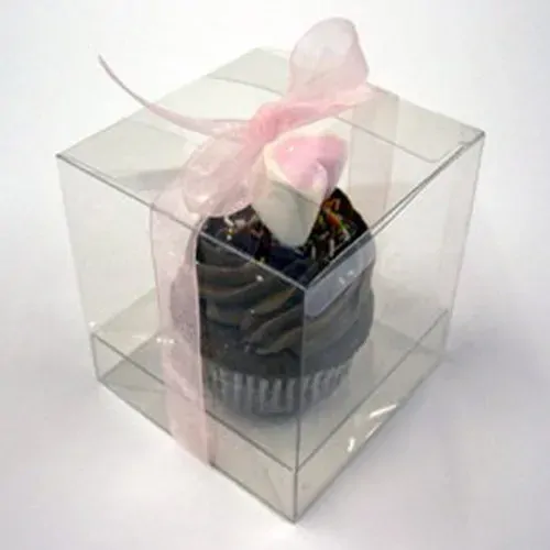 50 Pack of 12cm Square Cube Box - Large Bomboniere Exhibition Gift Product Showcase Clear Plastic Shop Display Storage Packaging Box Price