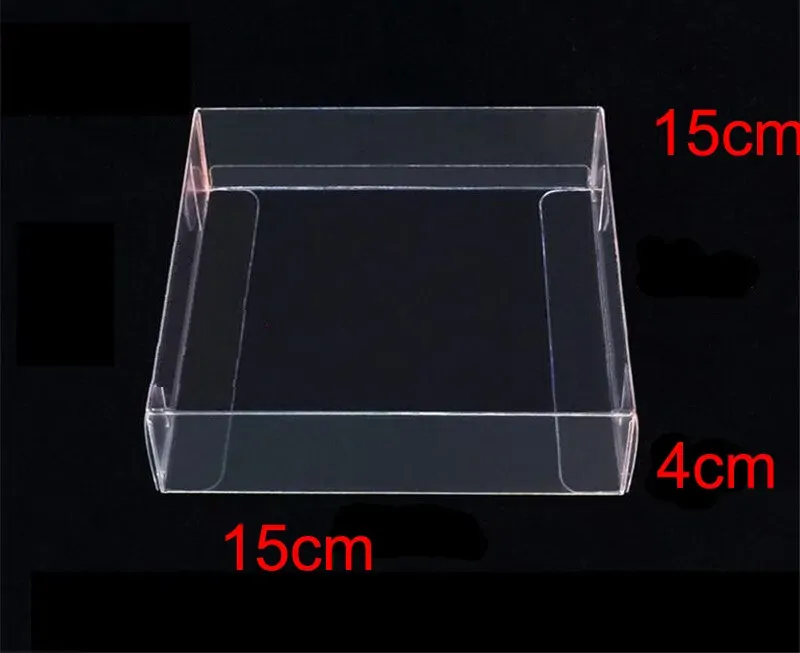 50 Pack of 15*15*4cm Clear PVC Plastic Folding Packaging Small rectangle/square Boxes for Wedding Jewelry Gift Party Favor Model Candy Chocolate Soap Price