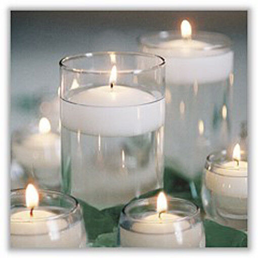 50 Pack of 4 Hour White Floating Candles - 4cm diameter - wedding party decoration Price