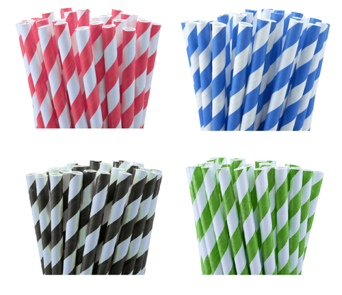 1000 Bulk Wholesale Pack Green White Drinking Straws Biodegradable Eco Paper Birthday Party Event Bistro Bar Cafe Take Away Price