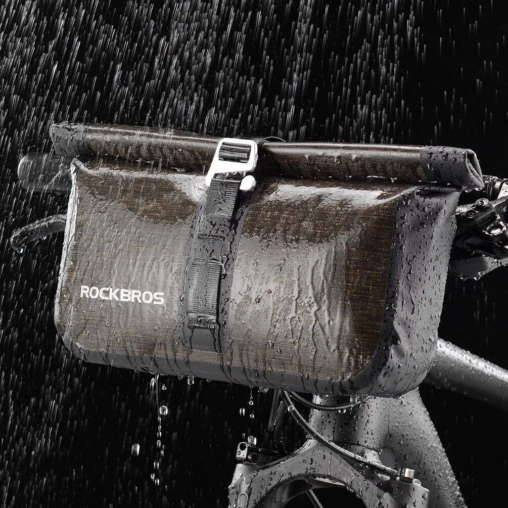 Bike Roll Bag Handlebar Panniers MTB Road Hyybrid Cruiser Commute Bike Scooter Large 5-6L Capacity Waterproof Adjustable Straps Rockbros Price