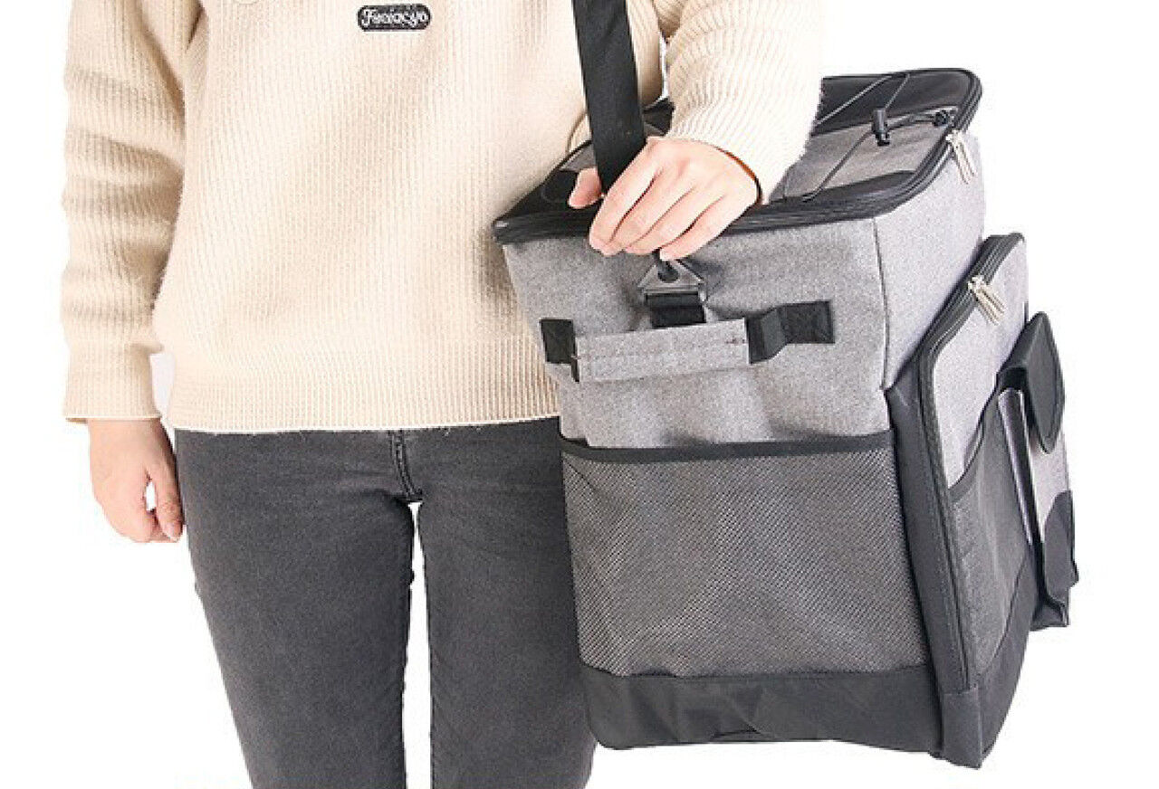 Cooler Picnic Bag Trolley Thermally Insulated - 36L - 60 cans - Grey - Drinks Food Cool Bag Rainproof Price